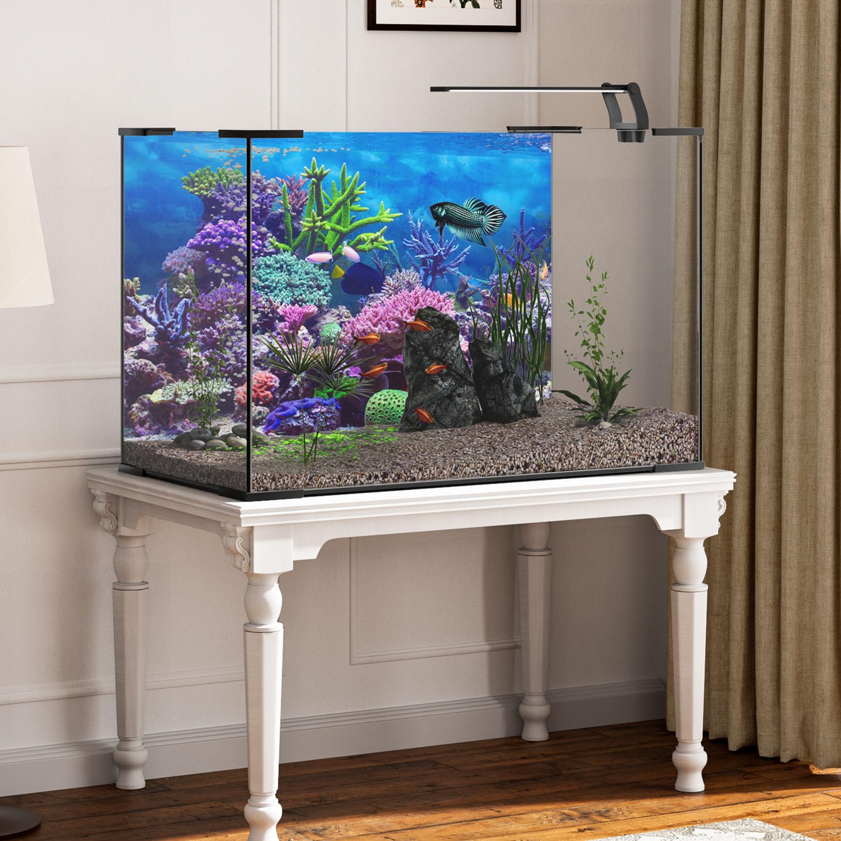 61x41cm Durevole Vinile Subacqueo Tema Acquario Sfondo Colorato Corallo Pesce Tropicale Sottomarino Mondo Pesce Serbatoio Poster Sfondo