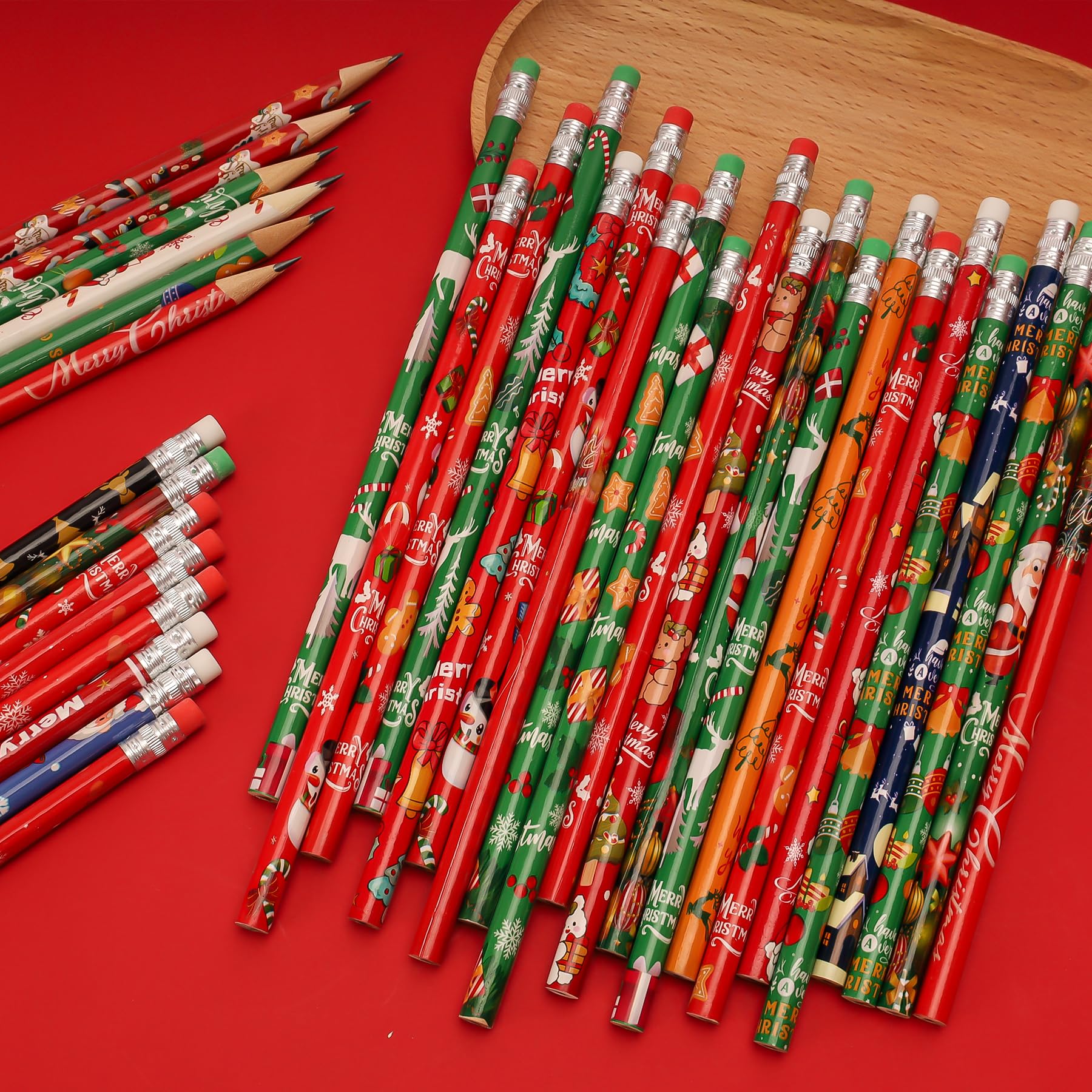 MestectPET 72PCS Christmas Pencils, Xmas Pencils with Erasers in 24 Design, Gifts for Children Classroom Prizes - Image 4
