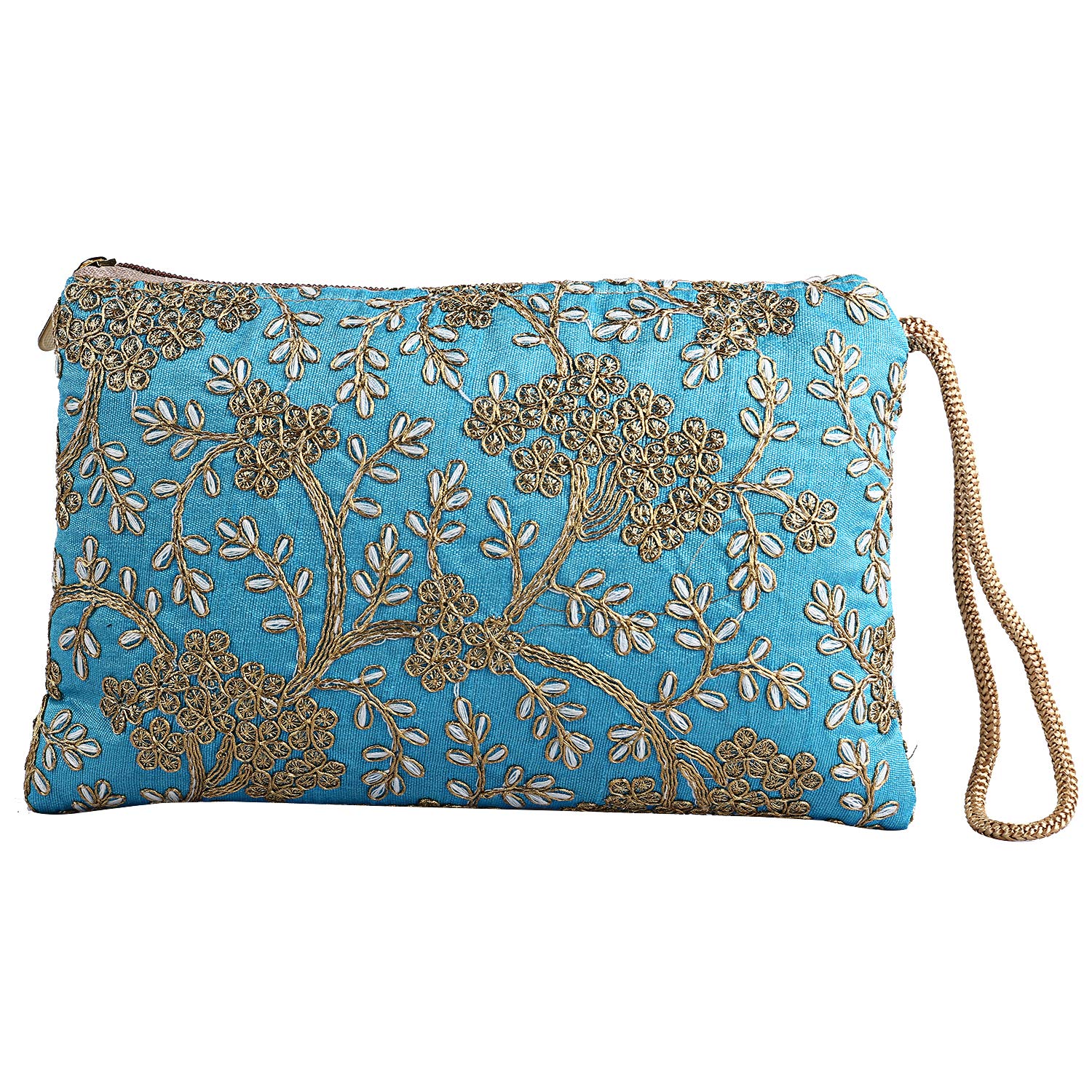 Kuber Industries Floral Design Polyester Handcrafted Embroidered Women Handbag, Blue (CTKTC4404) (B07NJBSF9P) Amazon Price History, Amazon Price Tracker