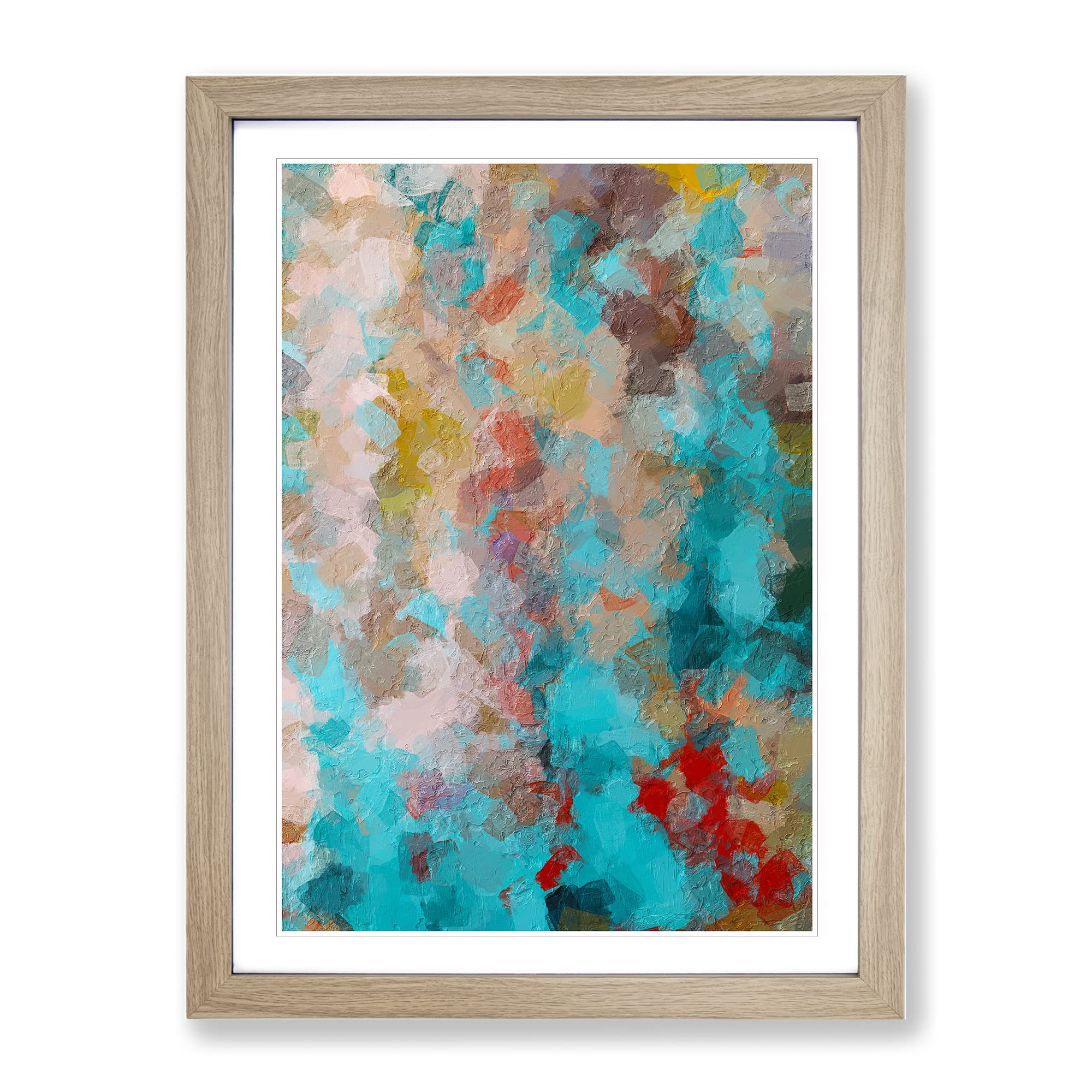 Even The Score Abstract Framed Print, Oak, A3 (34 x 46 cm)
