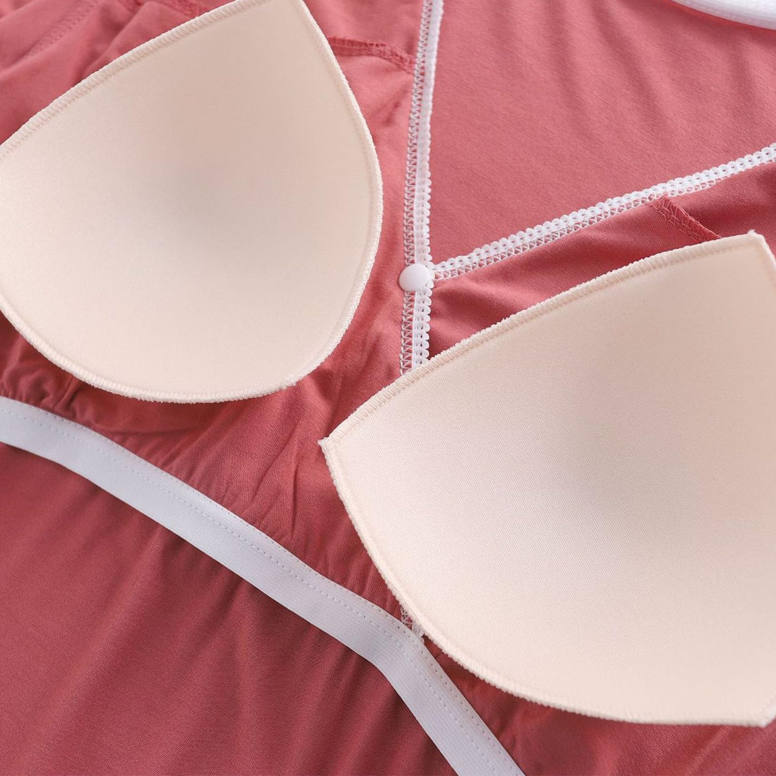 Ensemble de pyjama de maternité pour femme enceinte, doux et confortable, col en V, manches courtes, haut d'allaitement avec coussinets et short à taille élastique, 2 pièces, vêtements de
