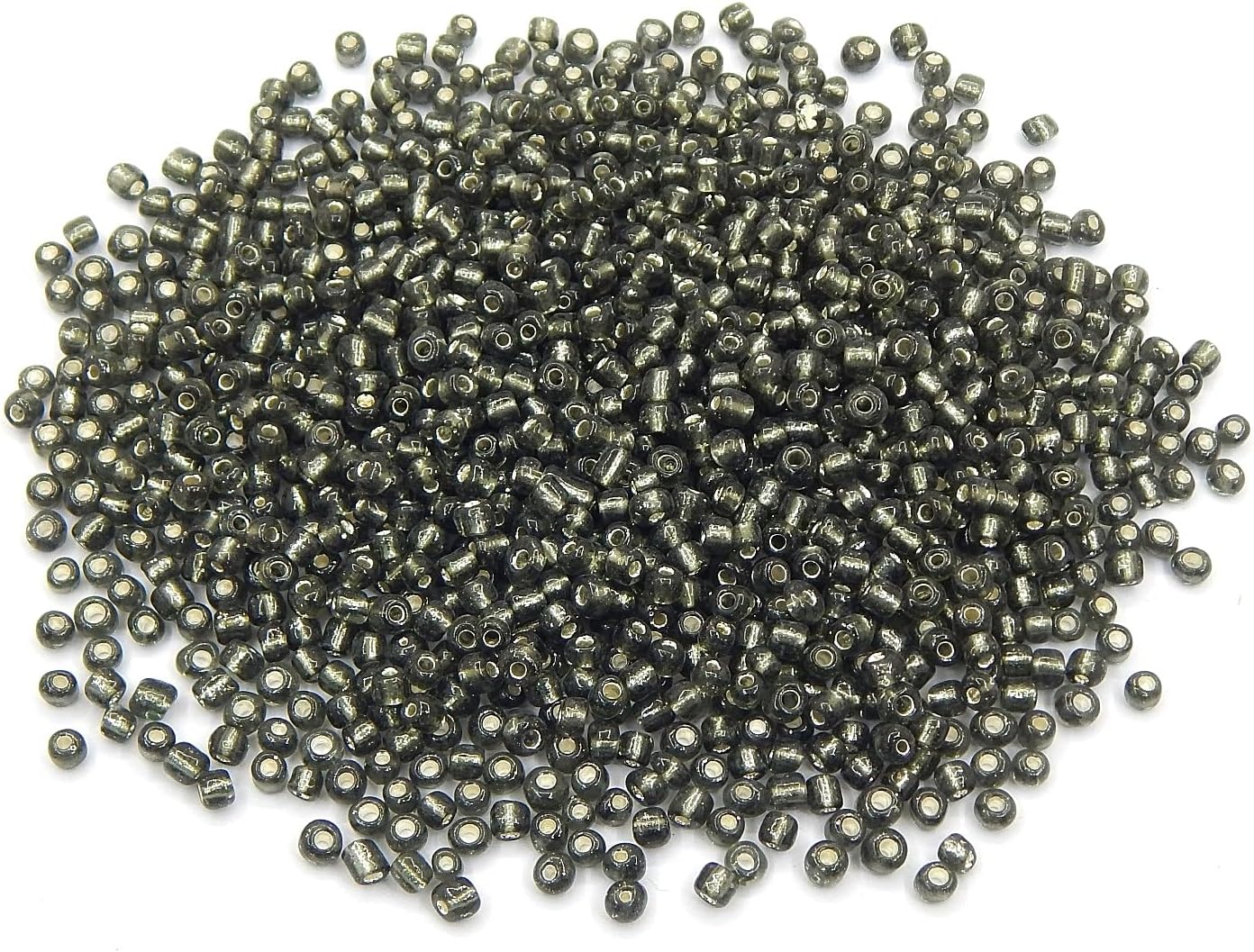 Perlin Glass Seed Beads 4mm 6/0 Round 1100pcs Mini Small Pony Spacer Beads Kit for Jewelry Making Earrings Bracelets Pendants Waist DIY Handmade (Grey Silver Inside) - Image 9