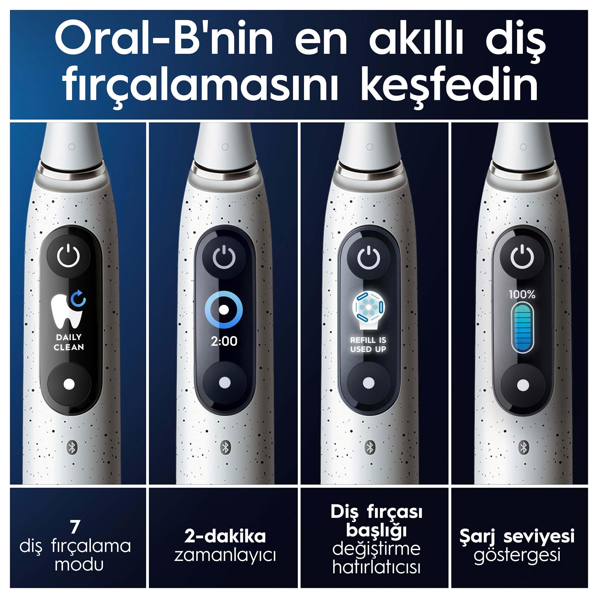Braun IOM10.1A3.1AD Stardust Baltas Dantų šepetÄ-lis