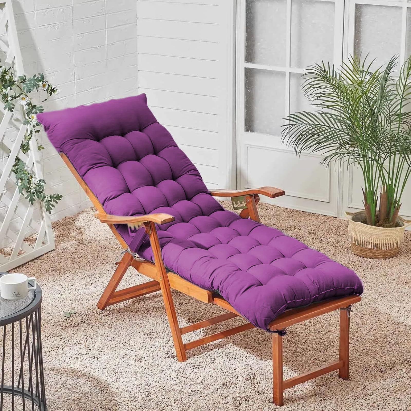 KYMMPL Thickend Sun Lounger Cushion Chaise Rocking Chair Cushion with Ties Comfy and Soft Recliner Relaxer Solid Color Mattress for Indoor& Outdoor Furniture (Orange,120 * 45)