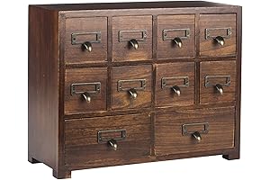 Traditional Card Catalog Small Apothecary Cabinet | YYQX Universal Curio Display Retro...