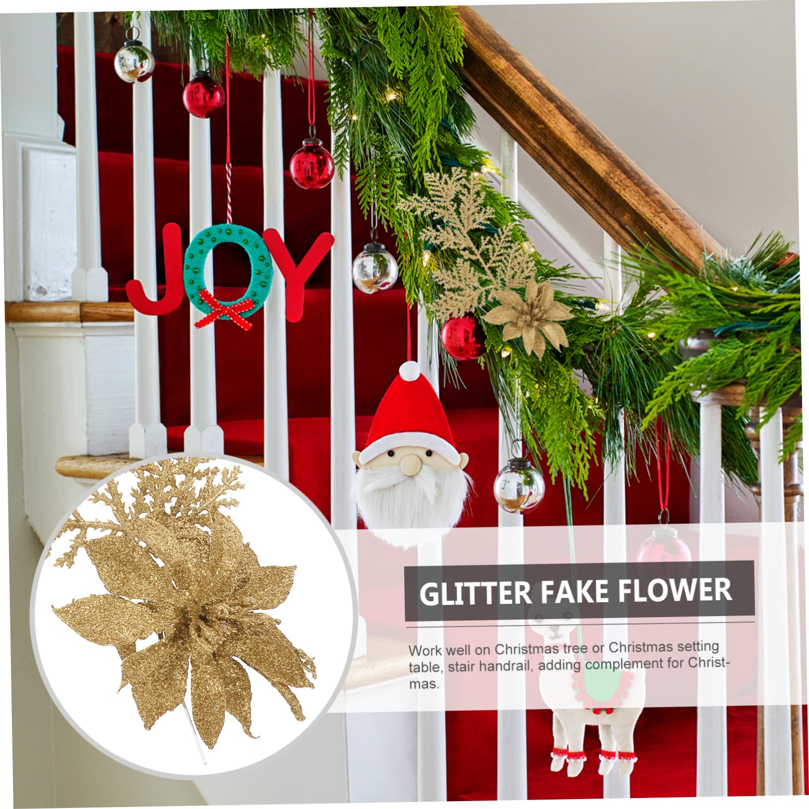 PRETYZOOM 3 Set Di Rami Di Pino Decorazione Natalizia Fiore Glitterato Fiore Artificiale Ciondolo Appeso Allalbero Per Natale 6 Pezzi * 3