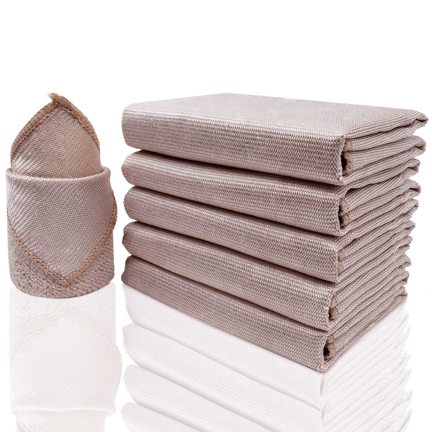 MetaForms Microfiber Cleaning Cloth for Home, Bulk Cleaning Towels for Housekeeping, Reusable and Lint Free Cloth Towels for Car, 16 Inches x 16 Inches Grey (16x16, Beige)