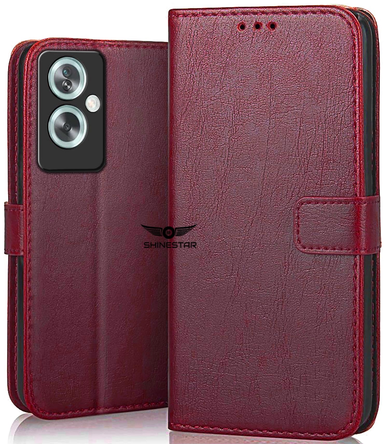 SHINESTAR Oppo A79 5G Flip Back Cover | PU Leather Flip Cover Wallet Case with TPU Silicone Case Back Cover for Oppo A79 5G - Blood Red (B0CNY79VYF) Amazon Price History, Amazon Price Tracker