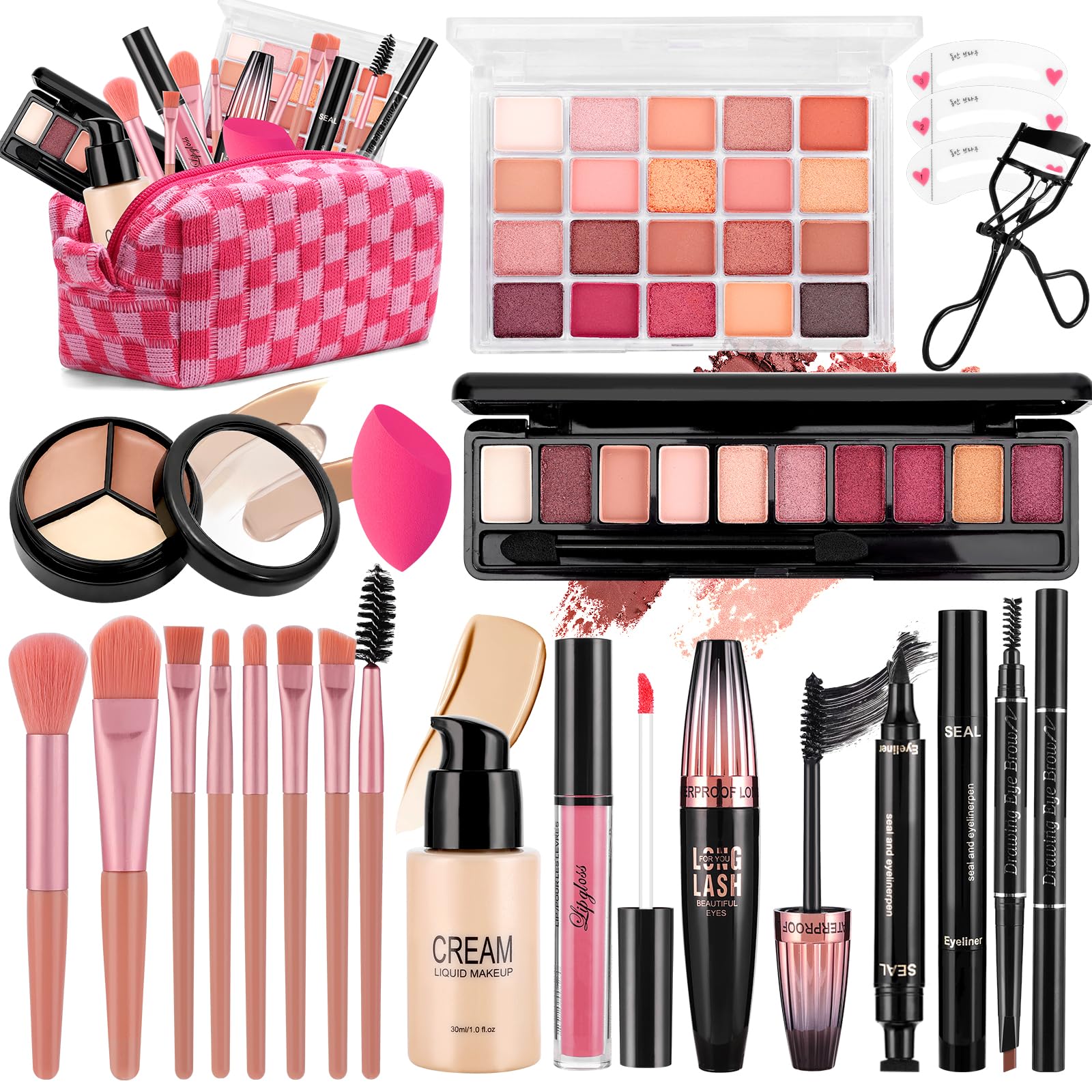 Makeup Kit for Women Include Foundation Eyeshadow Lipstick Brushes and Bag