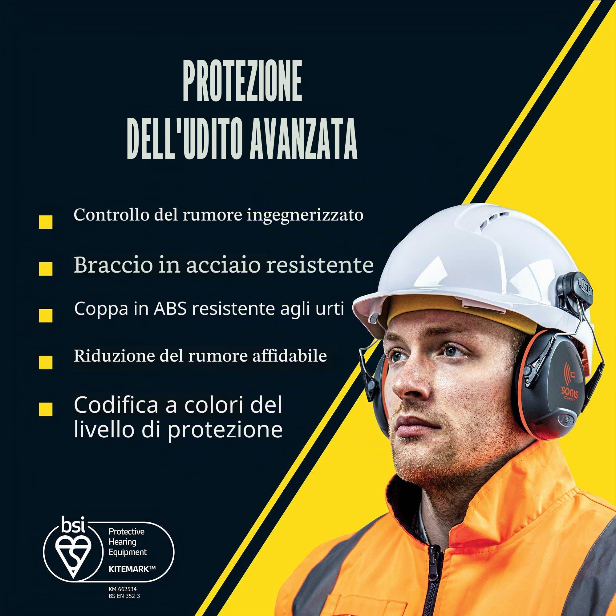 JSP Sonis Compact Cuffie Antirumore per Elmetto, Compatibili EVO, 31 dB