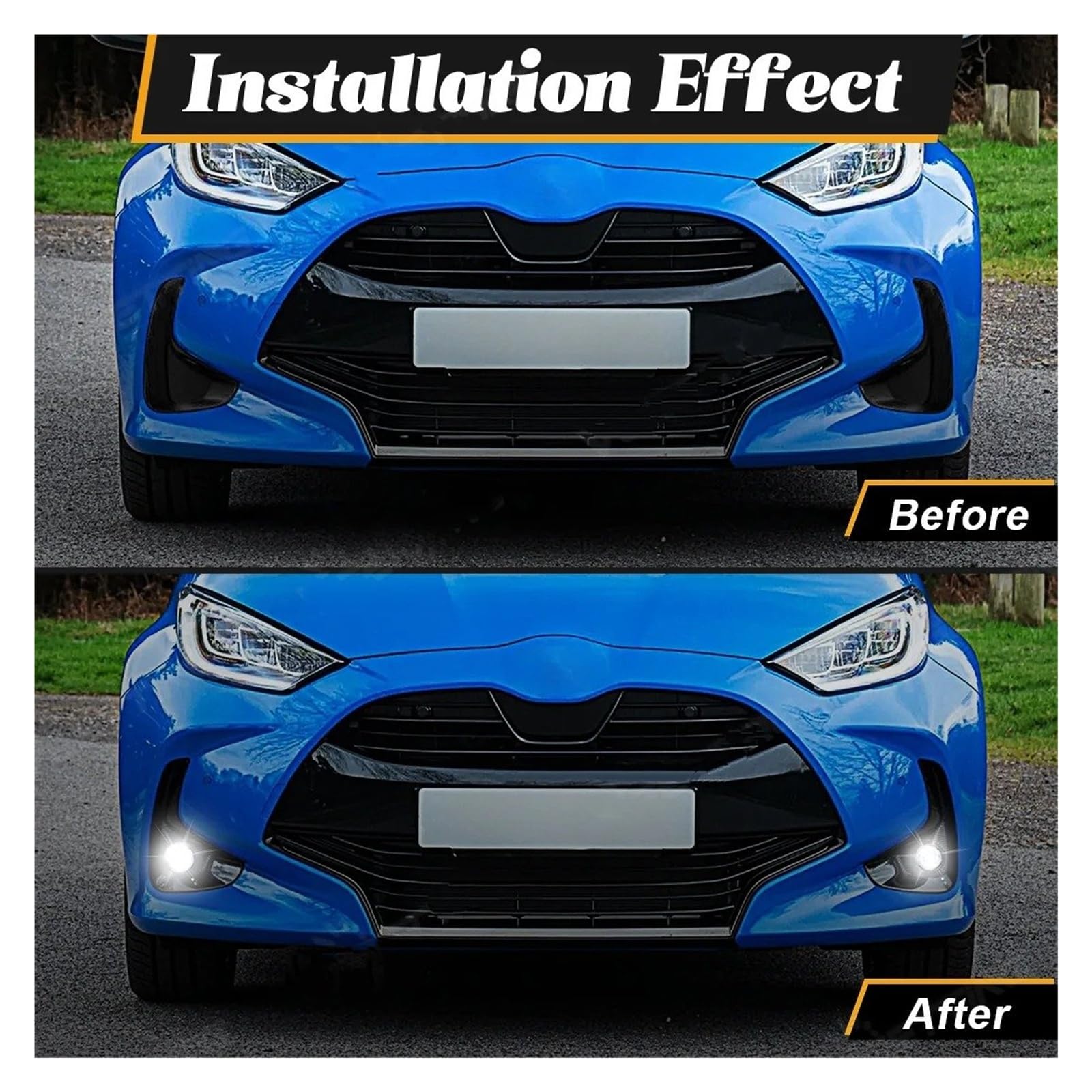 Faros Antiniebla Delanteros Para Toyota Para Yaris Para Vios 2020-2022 Faros Antiniebla LED Faros DRL Luces Diurnas(LED White)