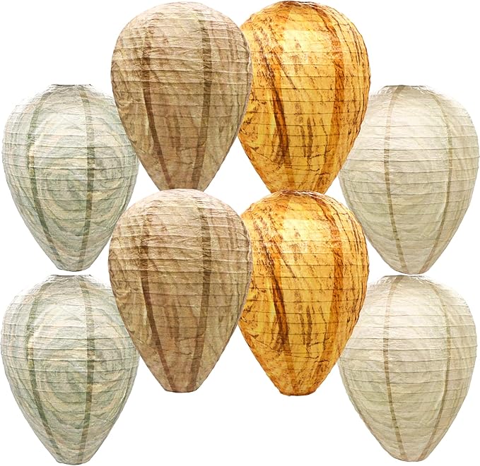KAXIXI 8 Pack Wasp Nest Decoy Hanging Wasp Repellent Deterrent Fake Nest Decoys