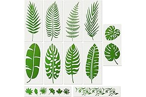 11-Piece Large Leaf Stencil: Transform Your Walls into a Tropical Paradise
