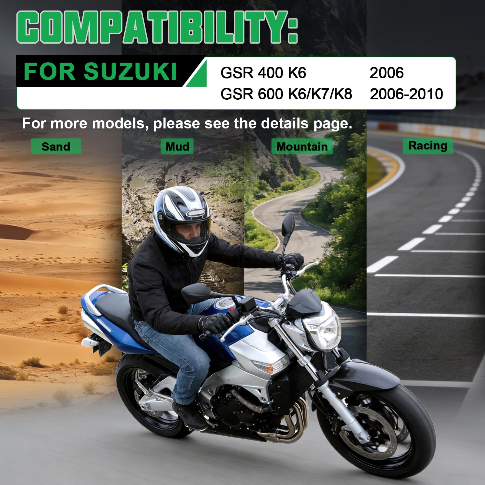 Pastiglie Freno Anteriore e Posteriore per SUZUKI GSR 600 K6 K7 K8 2006-2010 GSR 400 K6 2006