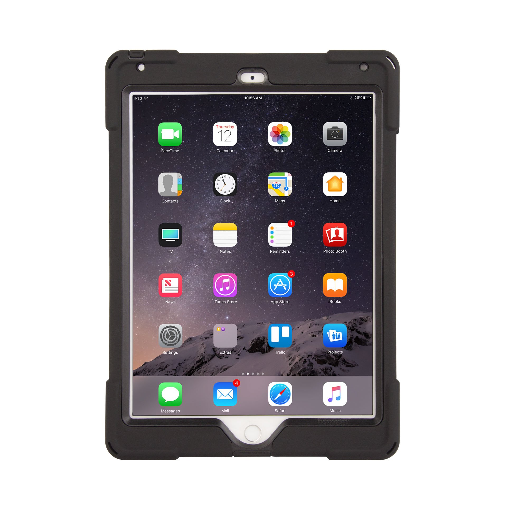 The Joy Factory aXtion Bold wodoodporny odporny na wstrząsy pokrowiec do iPada 2/3/4, wbudowany ochraniacz ekranu czarny/czarny (CWA102) aXtion Fat MP iPad Air 2 MagConnect