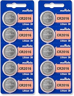 Murata CR2016 Battery 3V Lithium Coin Cell - Replaces Sony CR2016 (10 Batteries)