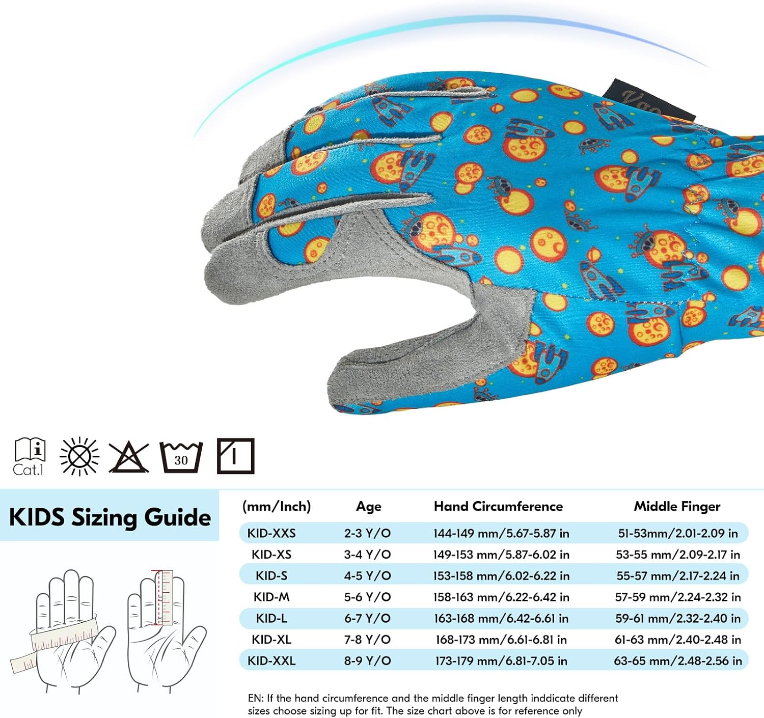 Vgo... 2-Pairs Age 3-4 Kids Gardening Gloves,Children Yard Work Gloves,Soft Safety Outdoor Playing Gloves (Size XS, Blue&Pink, KID-MF7362)