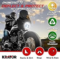 Vista 2 de Krator Parabrisas de motocicleta, carenado, deflector de viento, accesorios para motocicletas, parabrisas ahumado, compatible con Harley Davidson