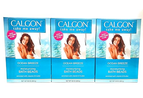 Calgon Cuentas de baño ultra hidratantes de 30 onzas (brisa oceánica, paquete de 3)
