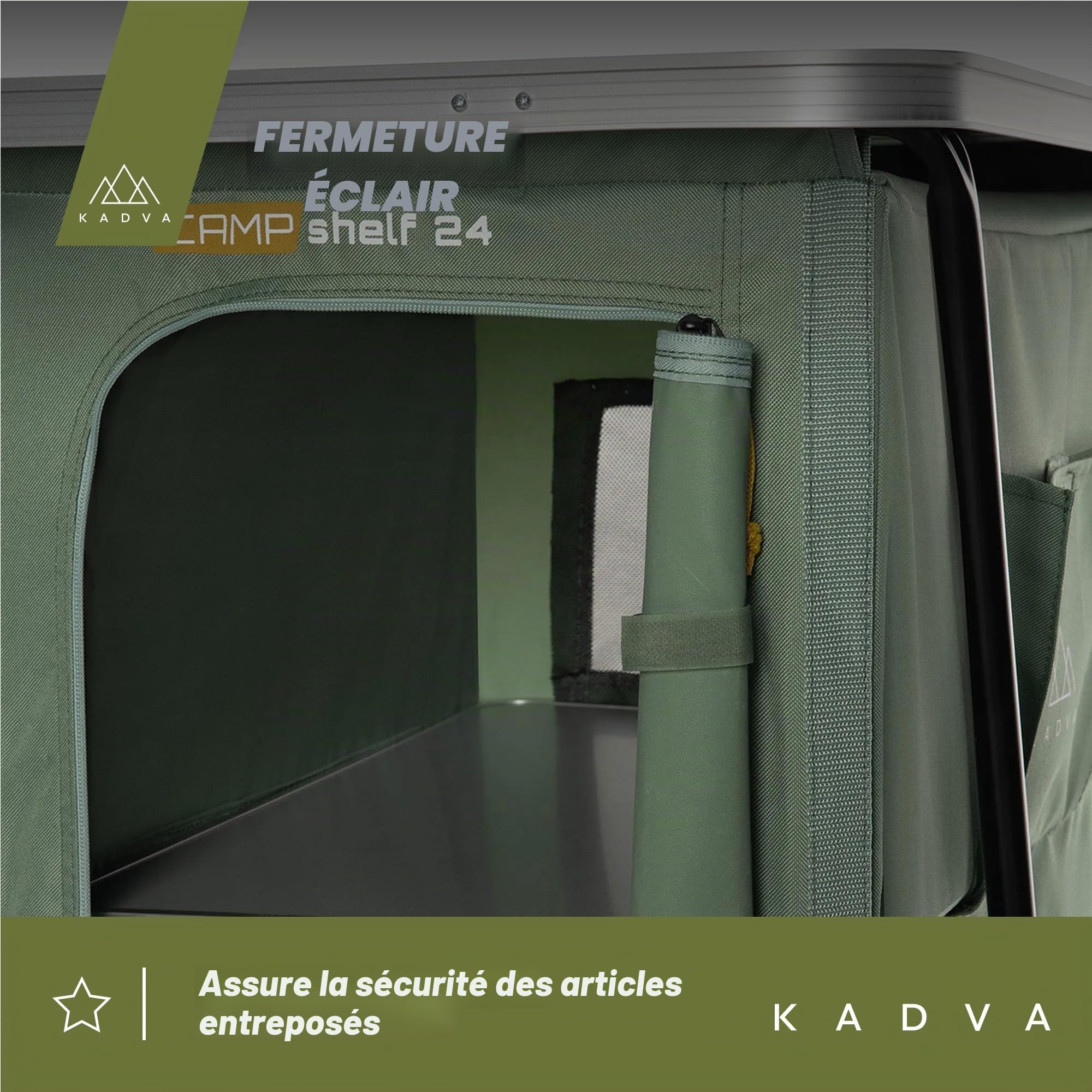 KADVA Nego CampShelf Mixte, Vert, 66,5 x 90 x 139 cm