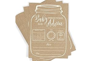 Baby Shower Prediction and Advice Card Set: A Rustic Touch for Memories