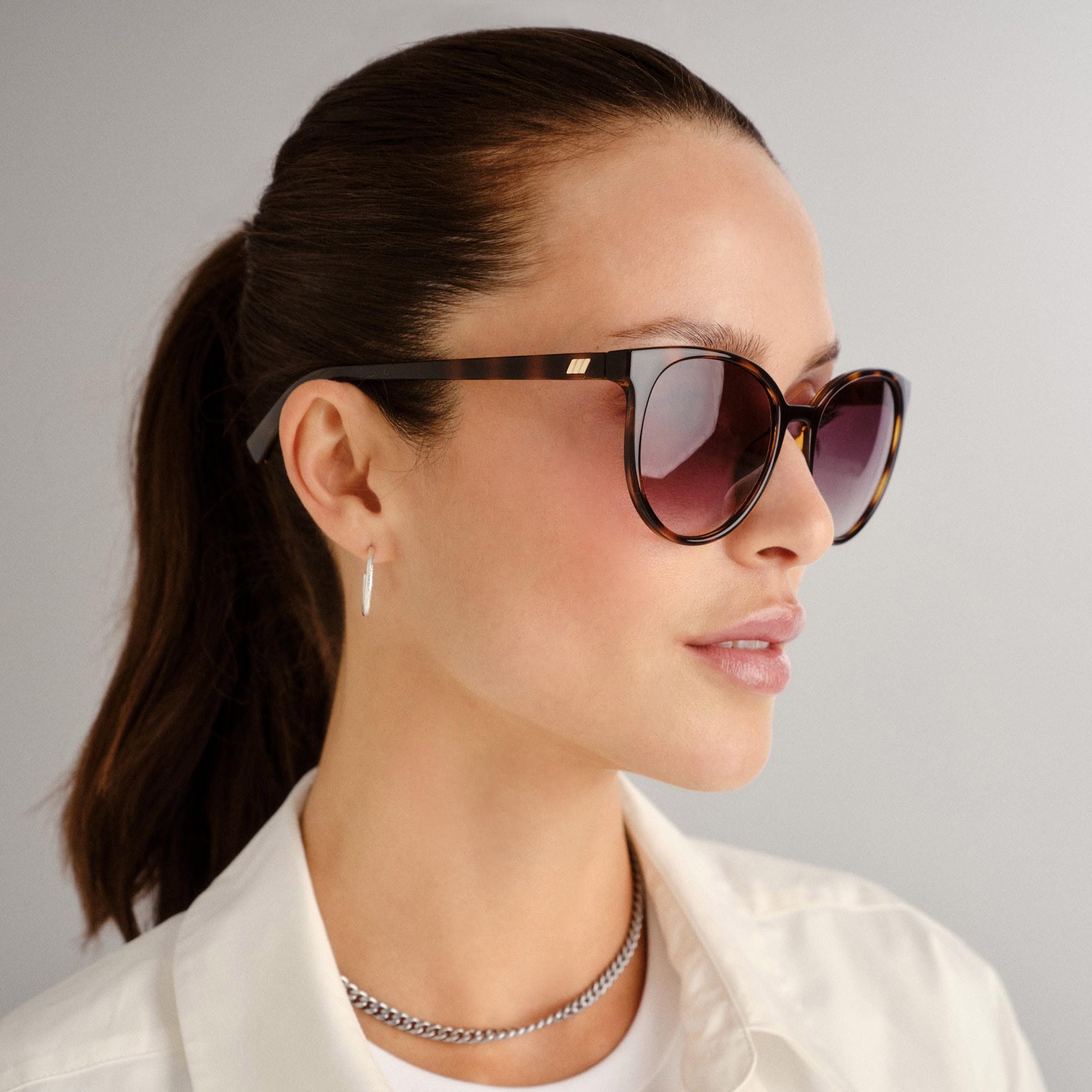 Le Specs ARMADA - Sonnenbrille für Damen Runde Rahmenform mit hohem UV-Schutz