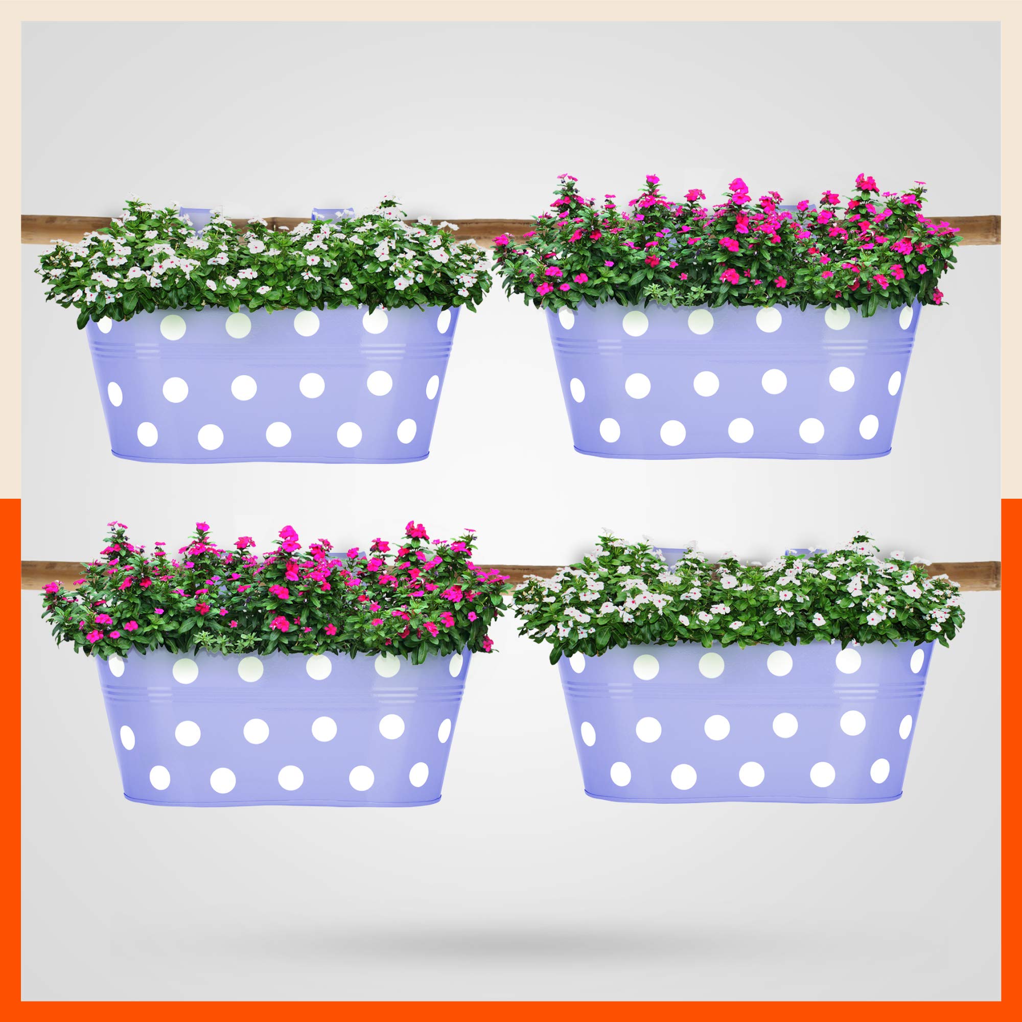 Bathla Patio ARA Hanging Metal Pot Holders/Planters for Balcony/Garden |Corrosion Resistant with Detachable Double Hooks | Lavender - Set of 4, Standard (PHP-OP-311514LR-S4) (B08Y91MJC6) Amazon Price History, Amazon Price Tracker