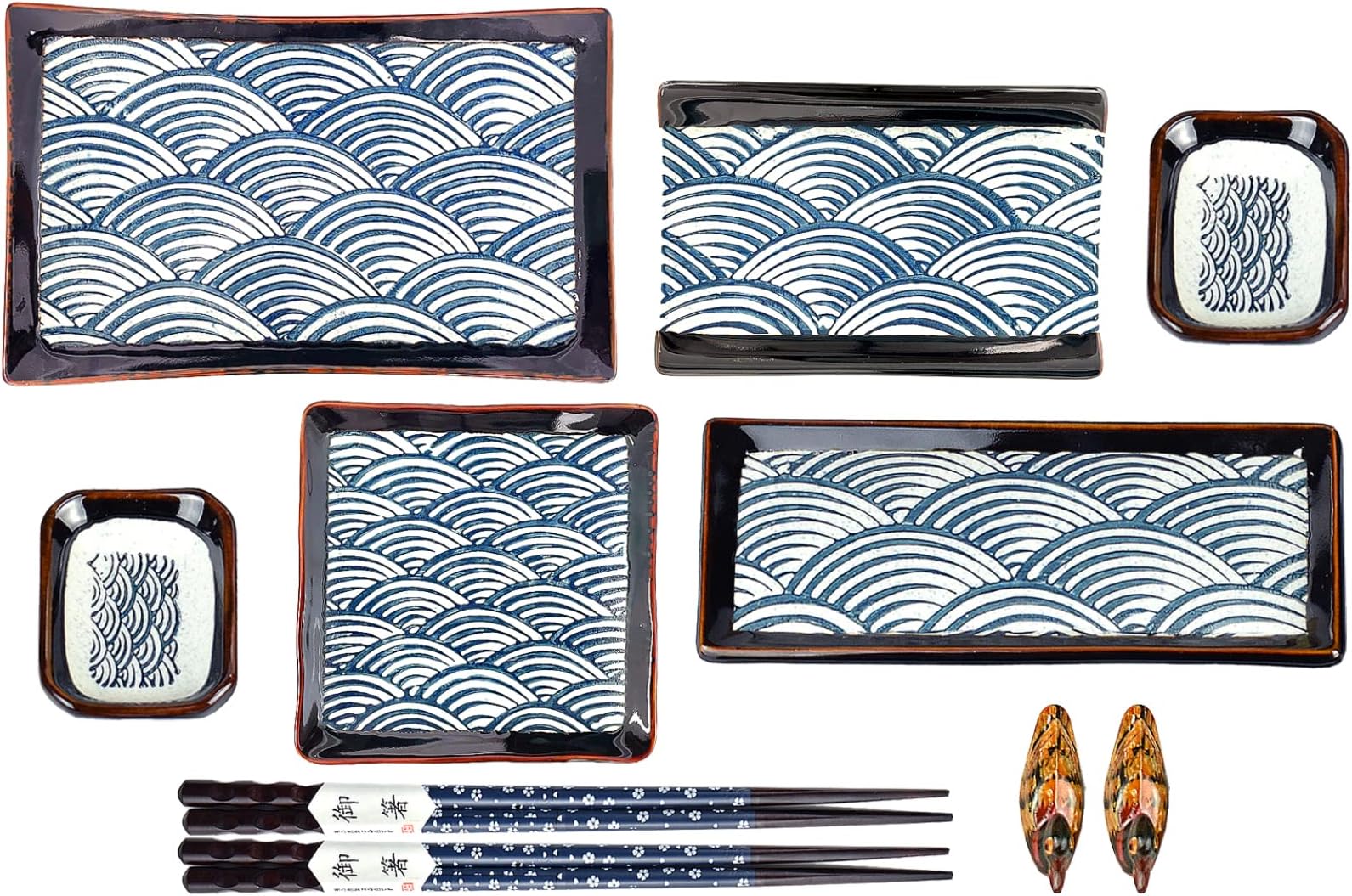 Happy Sales HSMSPGLDBRU, Japanese Style 6 Piece Perfect