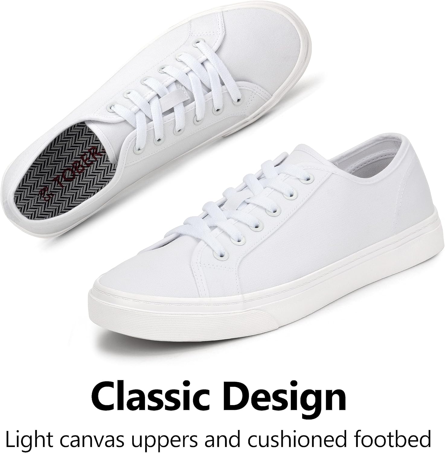 Men's Black Classic Low Top Shoes Canvas Fashion Sneaker with Soft Insole Causal Dress Shoes for Men Comfortable Walking Shoes - Image 4
