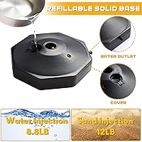 Vista 4 de Geiserailie Paquete de 12 soportes de control de multitudes, postes de plástico con cadena de plástico negro de 5 pies, barreras de control