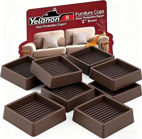 Miniatura 54 de Yelanon Posavasos para muebles – 8 tazas redondas de 3 pulgadas para muebles – almohadillas antideslizantes para suelos de madera dura, pies de goma