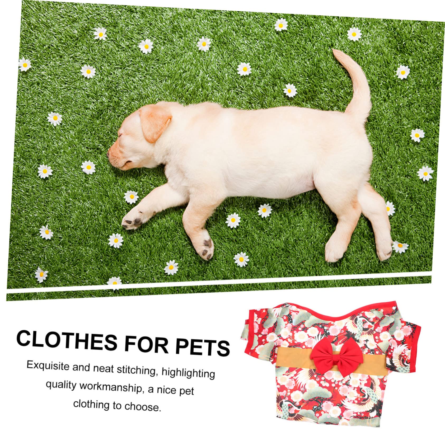 INOOMP 2pezzi Abbigliamento Per Cani Stile Kimono Giapponese Vestito Per Corgi e Altri Cani Costume Festivo Per Natale Compleanni e Occasioni Speciali Facile Da Indossare e Confortevole