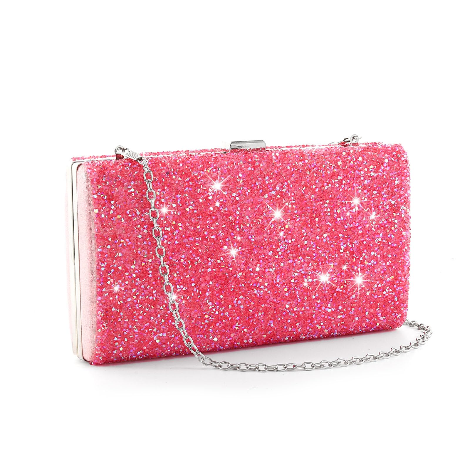 ELABEST Rhinestone Clutch Purse Bling Evening Bag for Women Formal Dress Wedding Double Sided Diamond Handbag