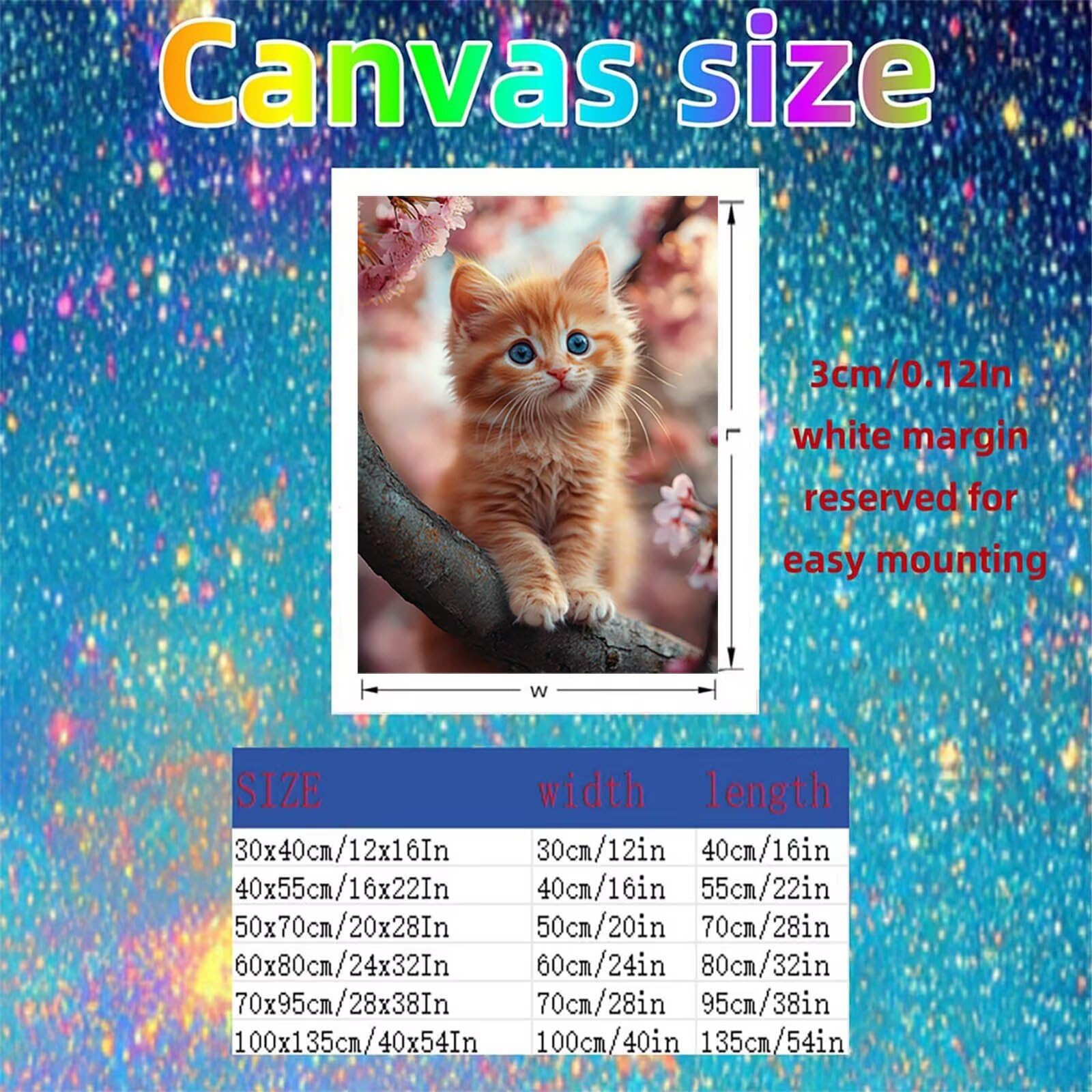 GYYH-4350 do malowania kotów po numerach, dla dorosłych, akrylowe farby według numerów, DIY, hobby dla dorosłych i kobiet, materiały plastyczne, 137 x 40 cm, płótno do malowania, sztuka ścienna, do