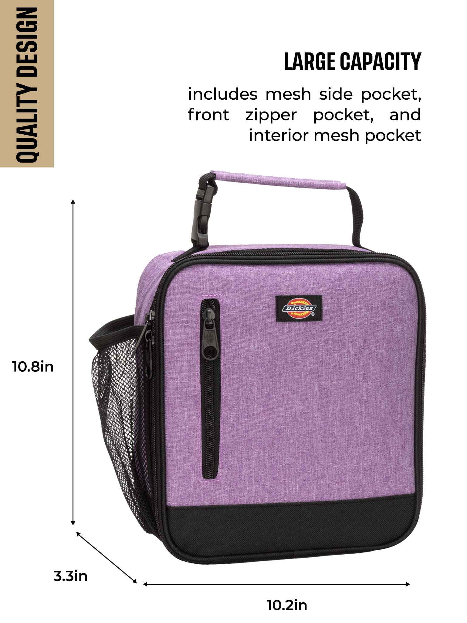 Dickies Basic Isolierte Lunchtasche für Schule und Arbeit, Thermo Wiederverwendbare Büro Lunchbox für Kinder, Jungen, Mädchen, Männer, Frauen (Lila)