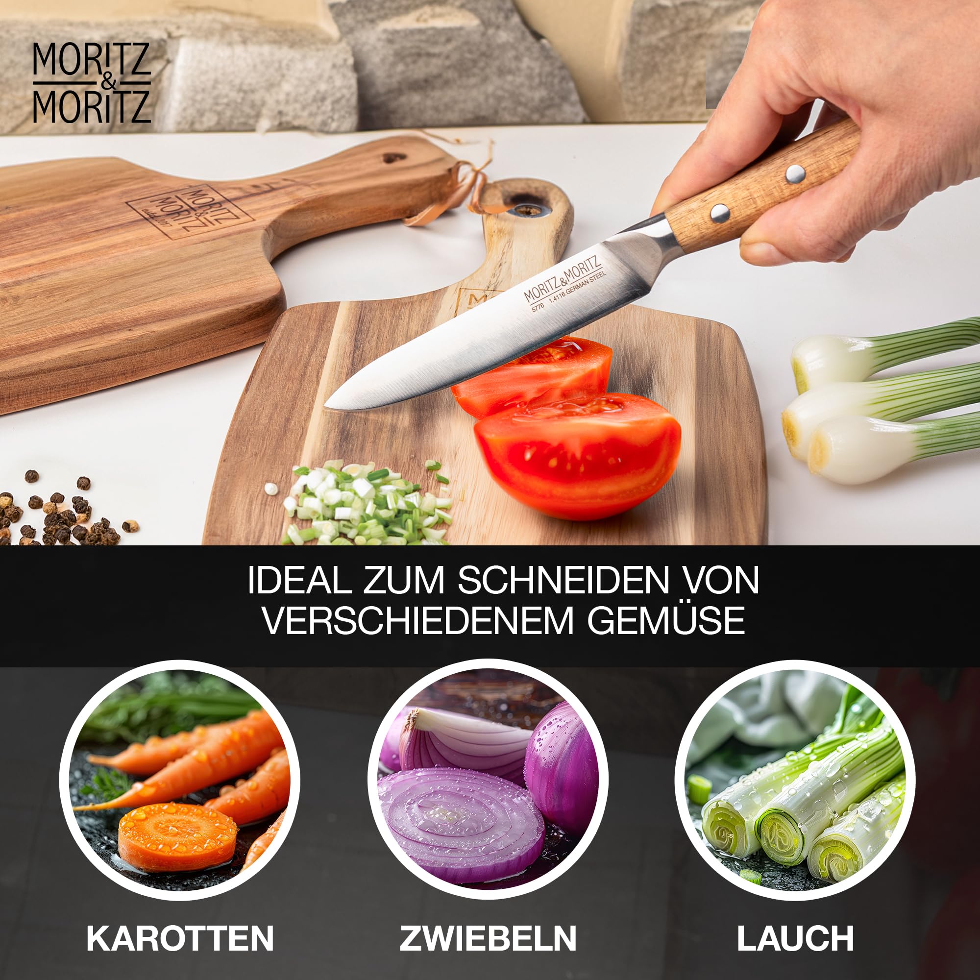 Moritz & Moritz Starter Messerset 3-teilig bestehend aus Universalmesser – Bild 4
