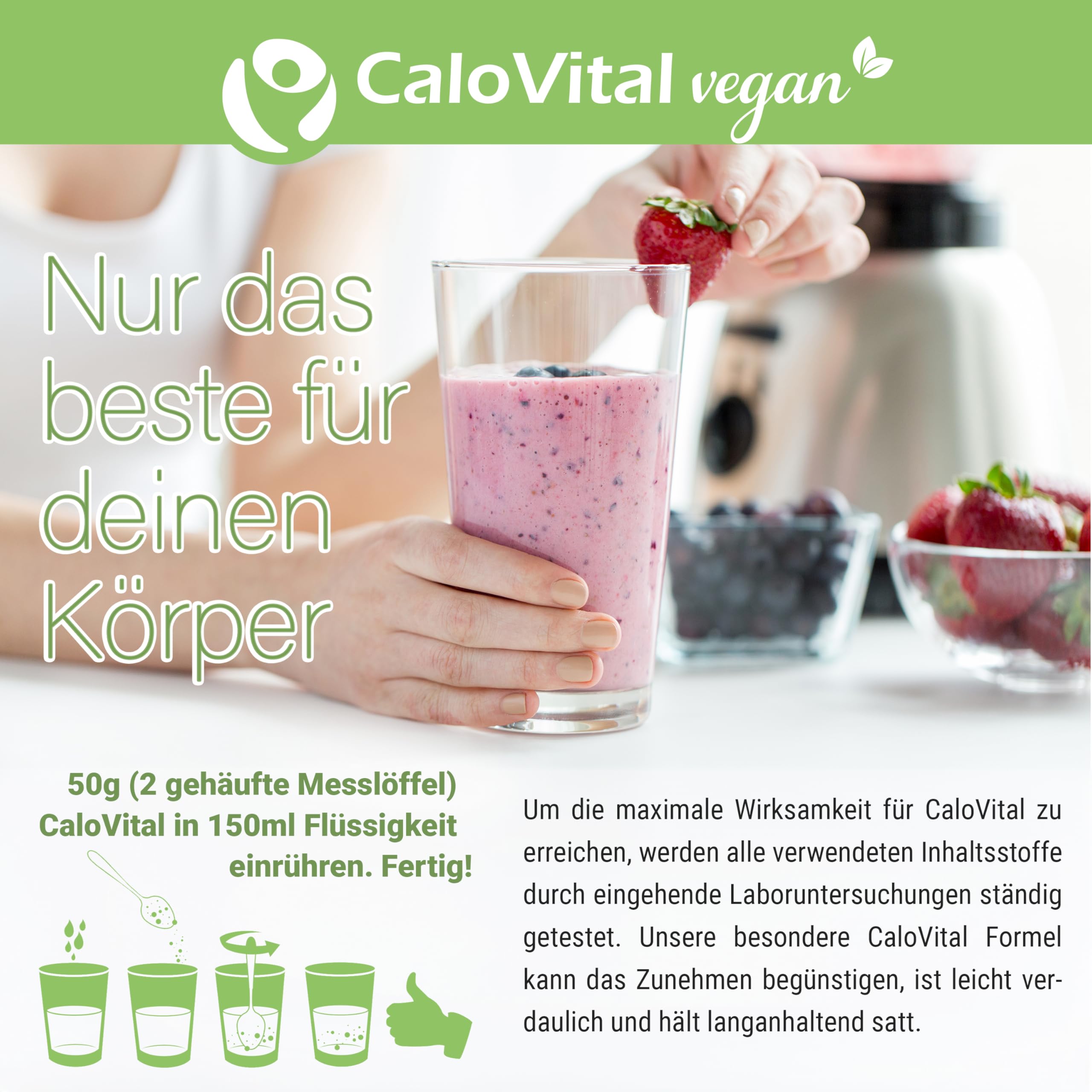 Hochkalorische Trinknahrung Vegan Kalorien Shake zum zunehmen | Astronautennahrung Trinkmahlzeit mit Kohlenhydrate Protein Vitamine & Mineralstoffe Hochdosiert | CaloVital (Banane)