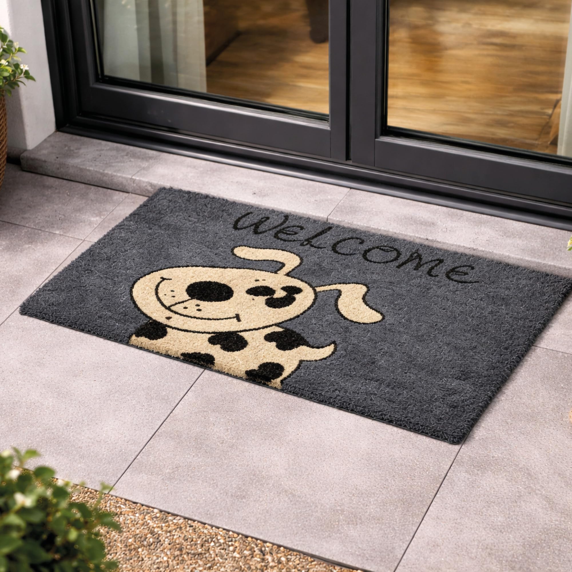 Nunubee Zerbino In Flanella Con Stampa Cane – Tappeto D'ingresso 40x60 Cm, Antiscivolo, Per Interni Ed Esterni, Lavabile, No.9