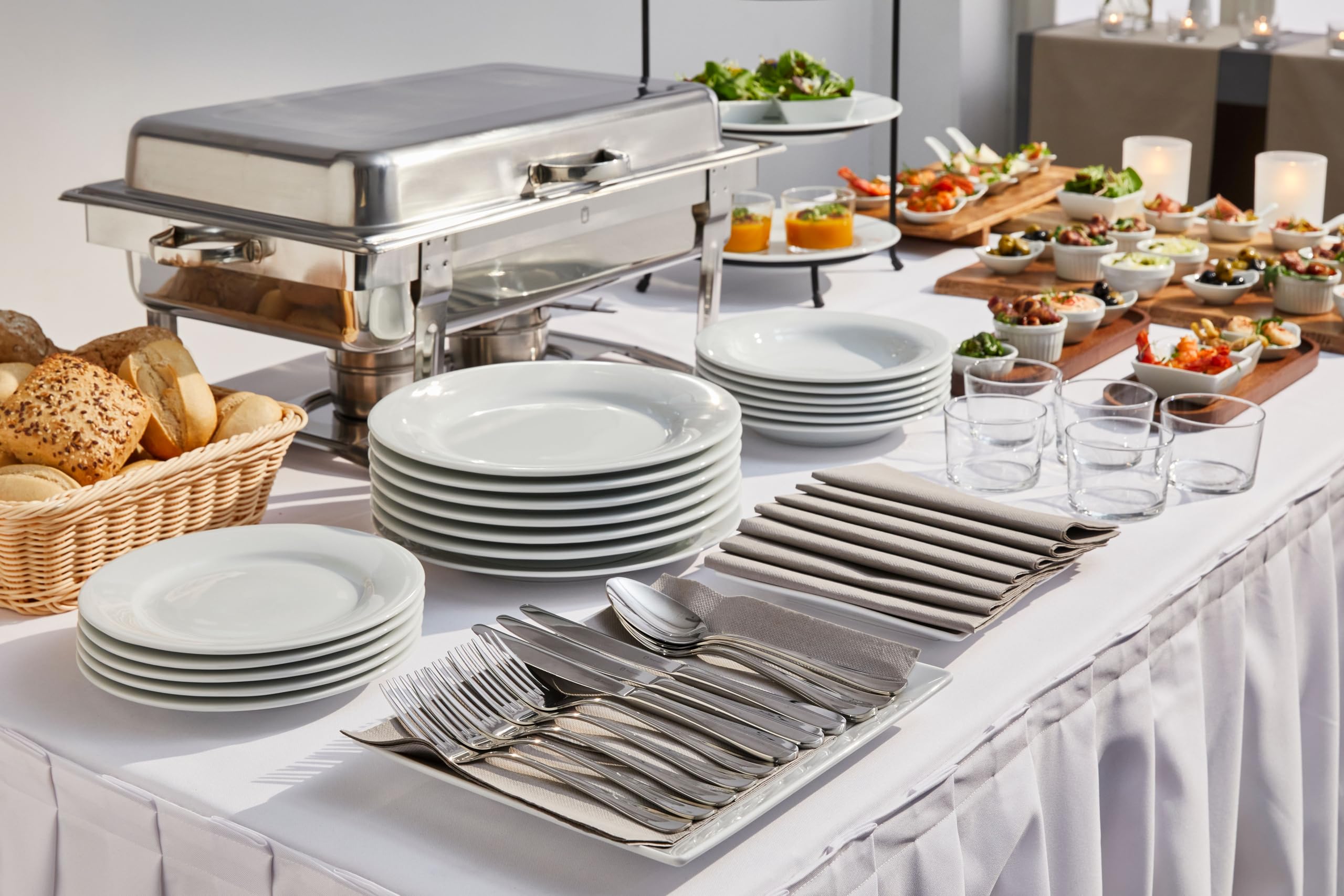 METRO Professional Piatto piano Caterer, 27 x 27 x 9 cm, Ø 27 cm, in porcellana, bianco, rotondo, 6 unità