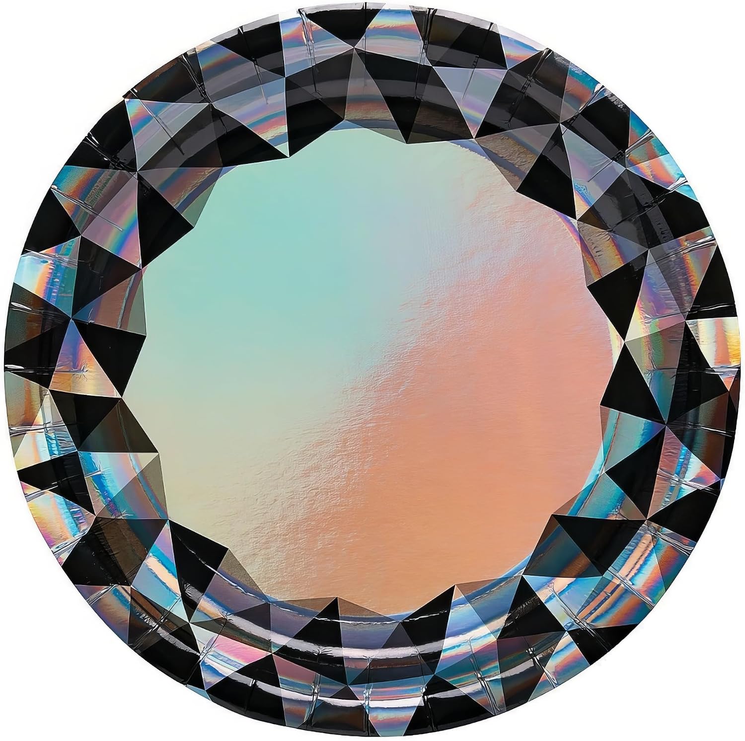 Fun Express New Year’s Eve Party Diamond Paper Dinner Plates - Eve Party Diamond Themed Disposable Party Dessert Plates - Tableware for Birthday New Year Party Decorations - Party Supplies - 8 Pieces