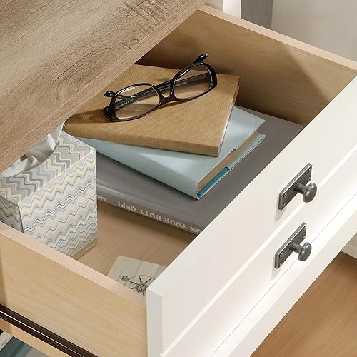Miniatura 8 de Sauder Mesita de noche Cottage Road, estilo granja, blanco suave con parte superior de roble Blanco suave,Roble místico