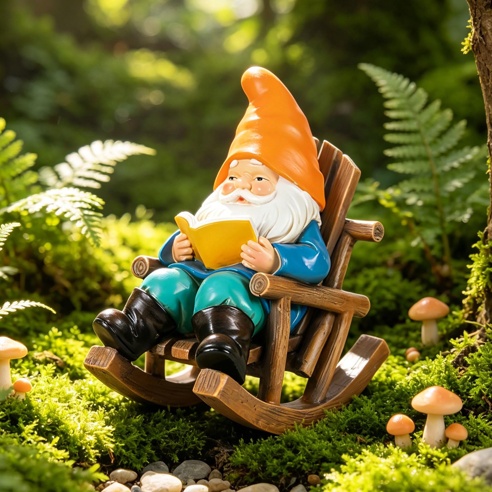 Gartenzwerge Gartendeko für Außen, Gartenfiguren für Draußen Wetterfest, Kunstharz Gartenzwerg Lustig, Harz Deko Lektüre Zwerg Figuren für Außen Innen, Tischschmuck Geschenk für Männer (2 Stück)