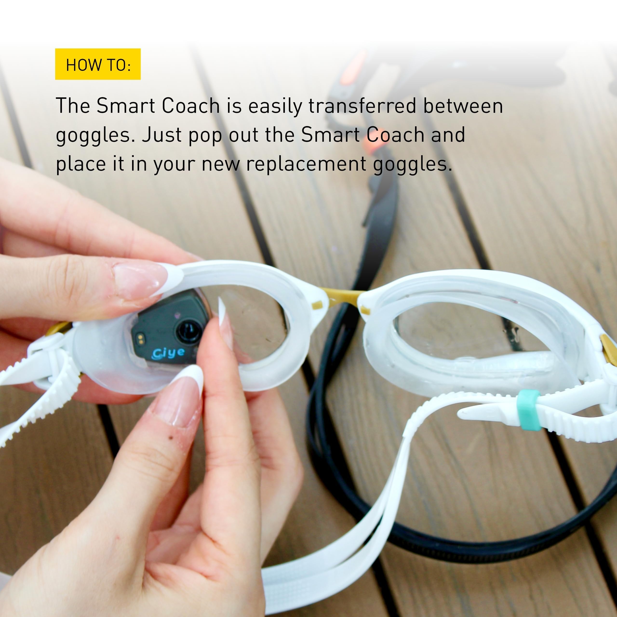FINIS Smart Goggle Max Replacement - Smart Coach Not Included - Approved for USAT PTO, World Triathlon Ciye App Integration - White - Image 3