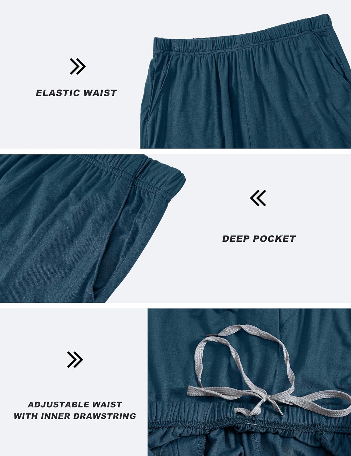 JINSHI Womens Pajama Shorts Soft Comfortable Lightweight Elastic Drawstring Modal Pajama Bottoms Lounge Shorts with Pockets - Image 4