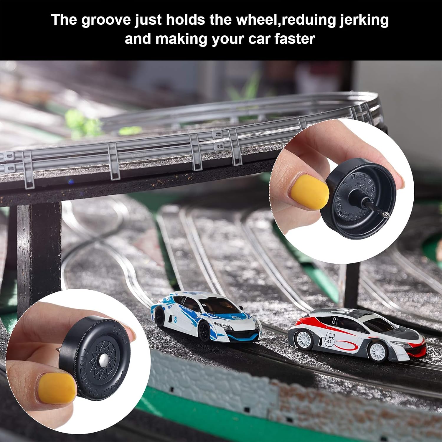 Hotop 8 Pieces Polished Axles with Angled Head to Minimize Friction Compatible with Derby Cars, Speed Axles