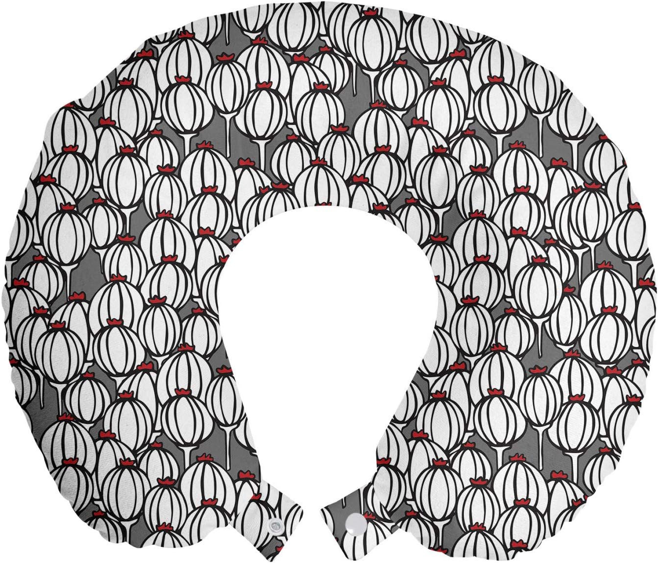 Ambesonne Botanical Travel Pillow Neck Rest, Simplistic