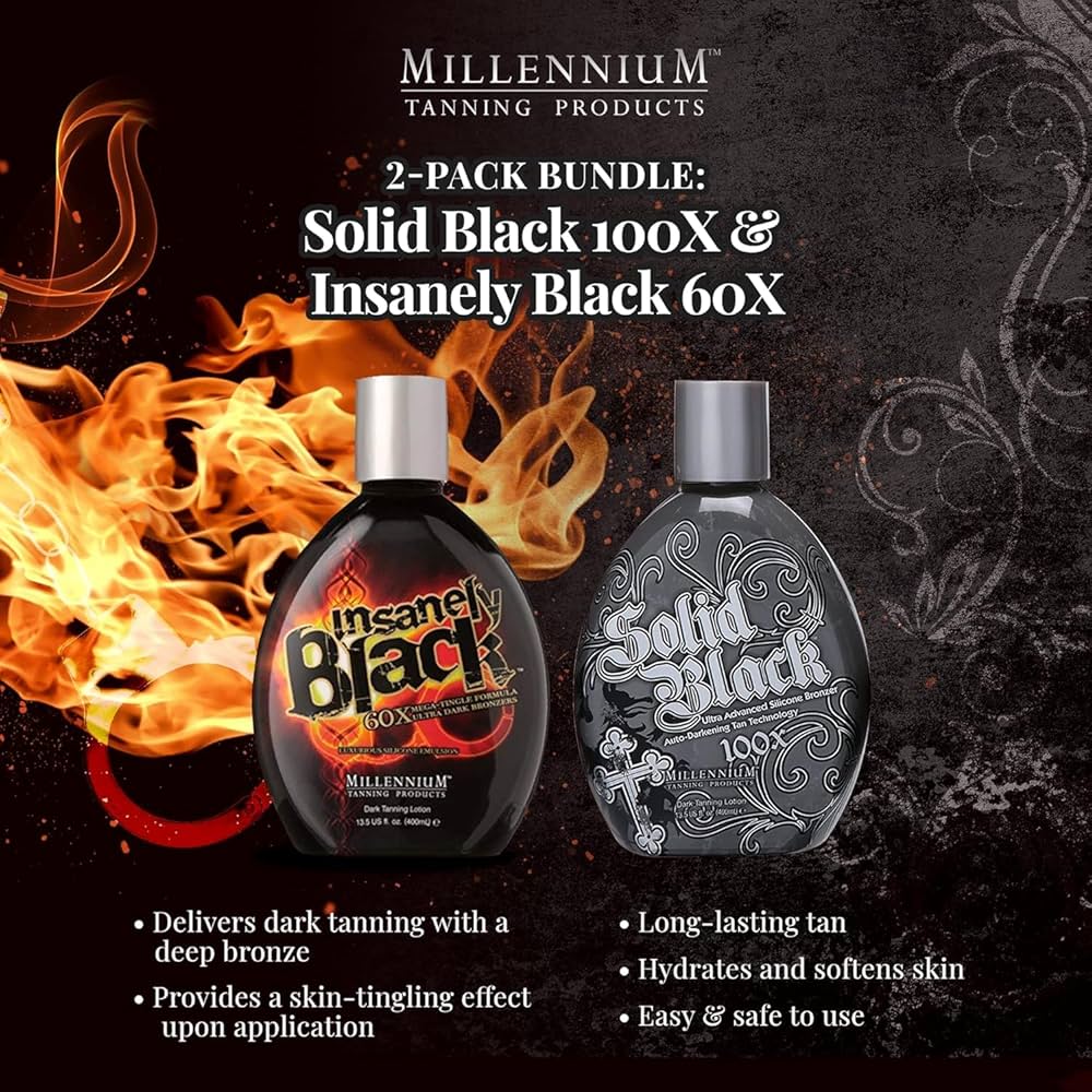 Amazon.com : LOT OF(2) Millennium Tanning Products SOLID BLACK