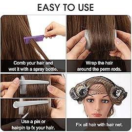 WILLBOND 141 Pcs Hair Rollers Set Include Plastic Hair Rollers with Pins and Clips (Grey)