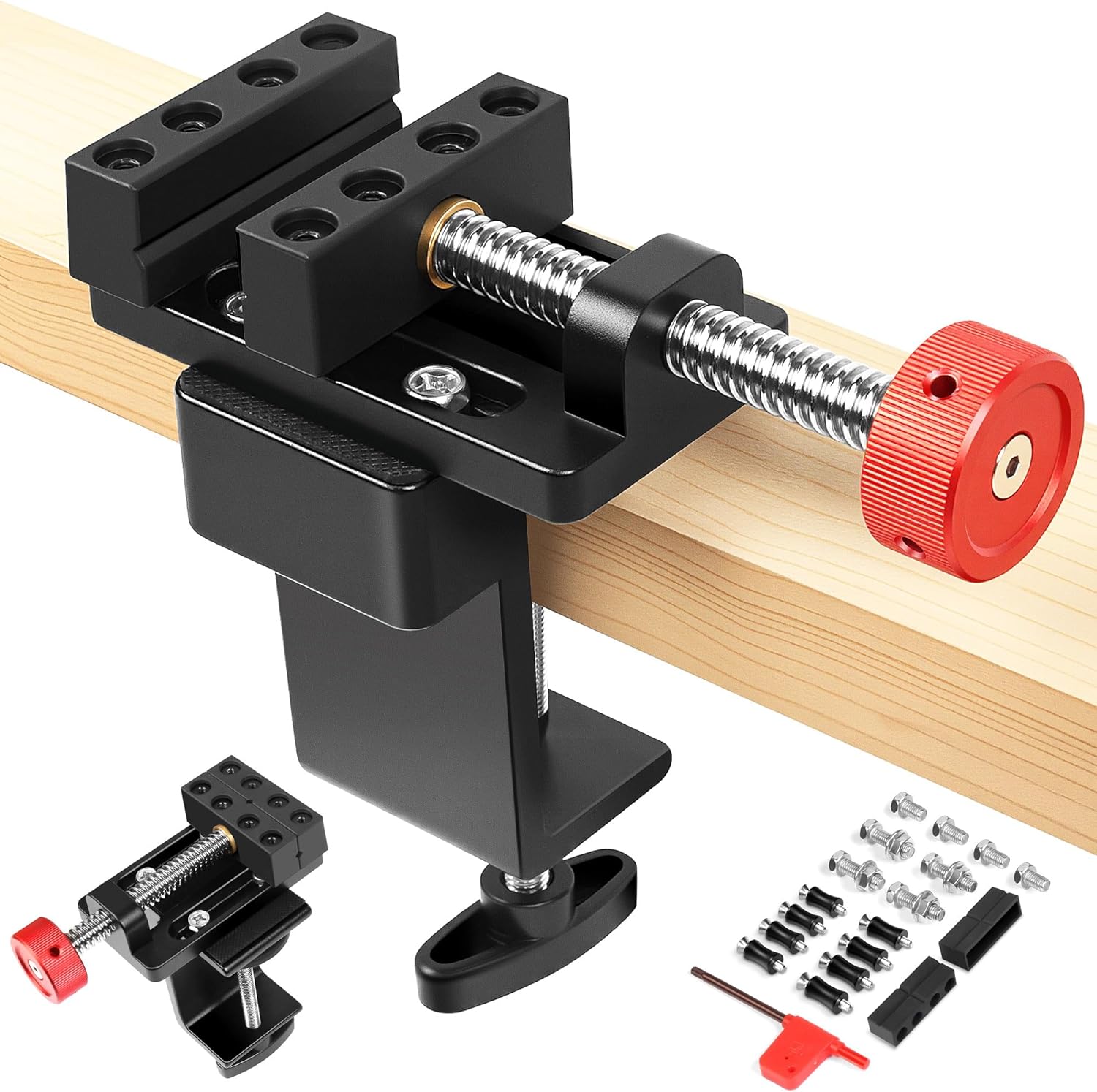 Mini Drill Press Vise with Rubber Soft Jaws, 0-2.48" Clamping Range Mini Vice Clamp for Crafts, Jewelry Making, Modeling and Repairs, Precision Aluminum Small Vise for Small Projects