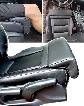 Car Leg Extender Leg Support for Driving, Car Front Seat Thigh Extender Support Cushions, Adjustable Length/Height/Angle Leg Rest Pillow for Cars Office Black